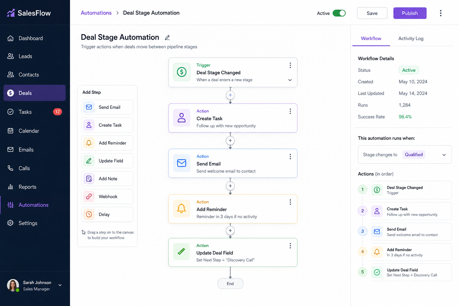 CRM Automation Screenshot