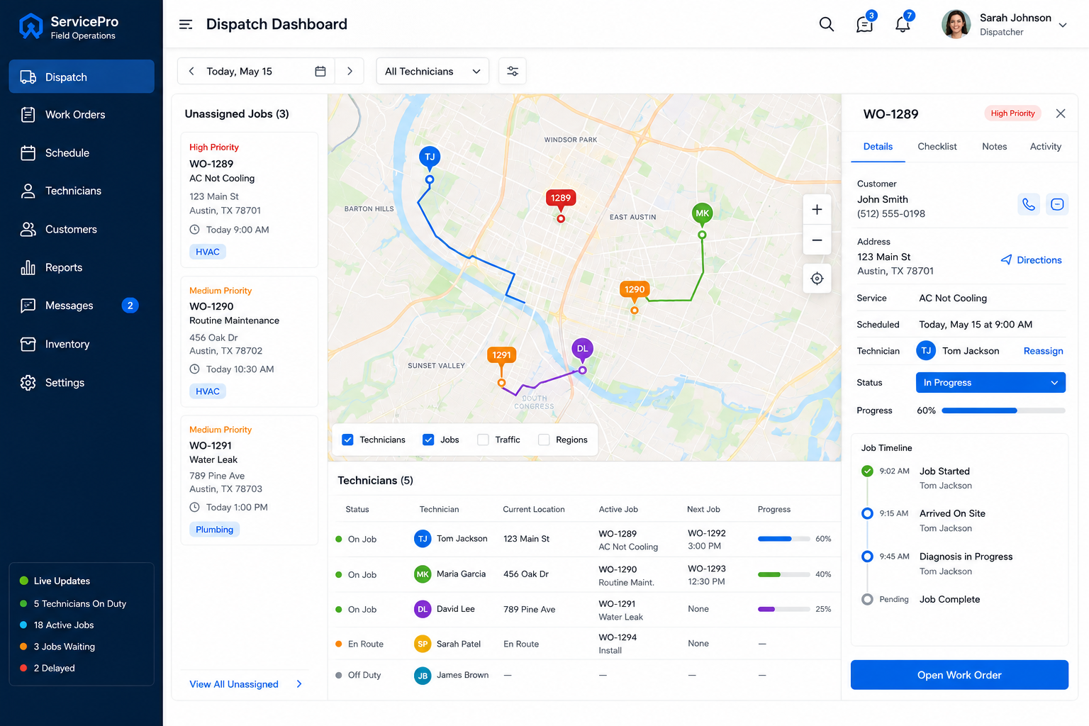 Field Service Management Software Screenshot